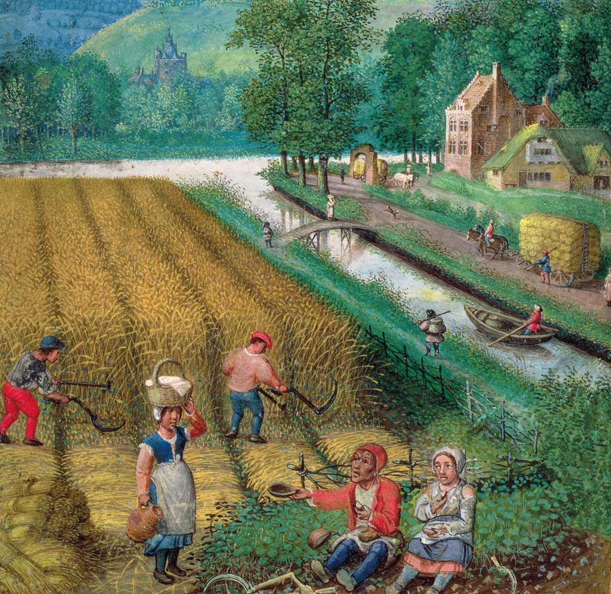 Harvesting, ploughing and sowing, from a book of hours, Flemish, c.1540 © Bridgeman Images. Harvesting, ploughing and sowing, from a book of hours, Flemish, c.1540 © Bridgeman Images.