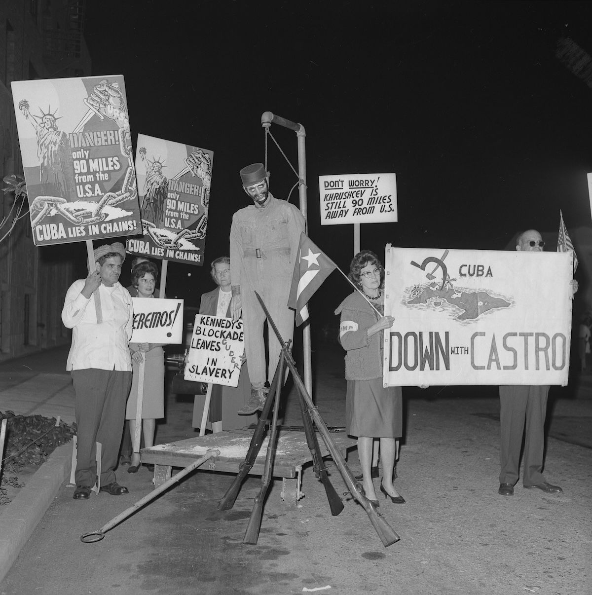 Cuban exiles in Los Angeles protest the Castro regime, 1963. UCLA Library Special Collections (CC BY 4.0). Cuban exiles in Los Angeles protest the Castro regime, 1963. UCLA Library Special Collections (CC BY 4.0).