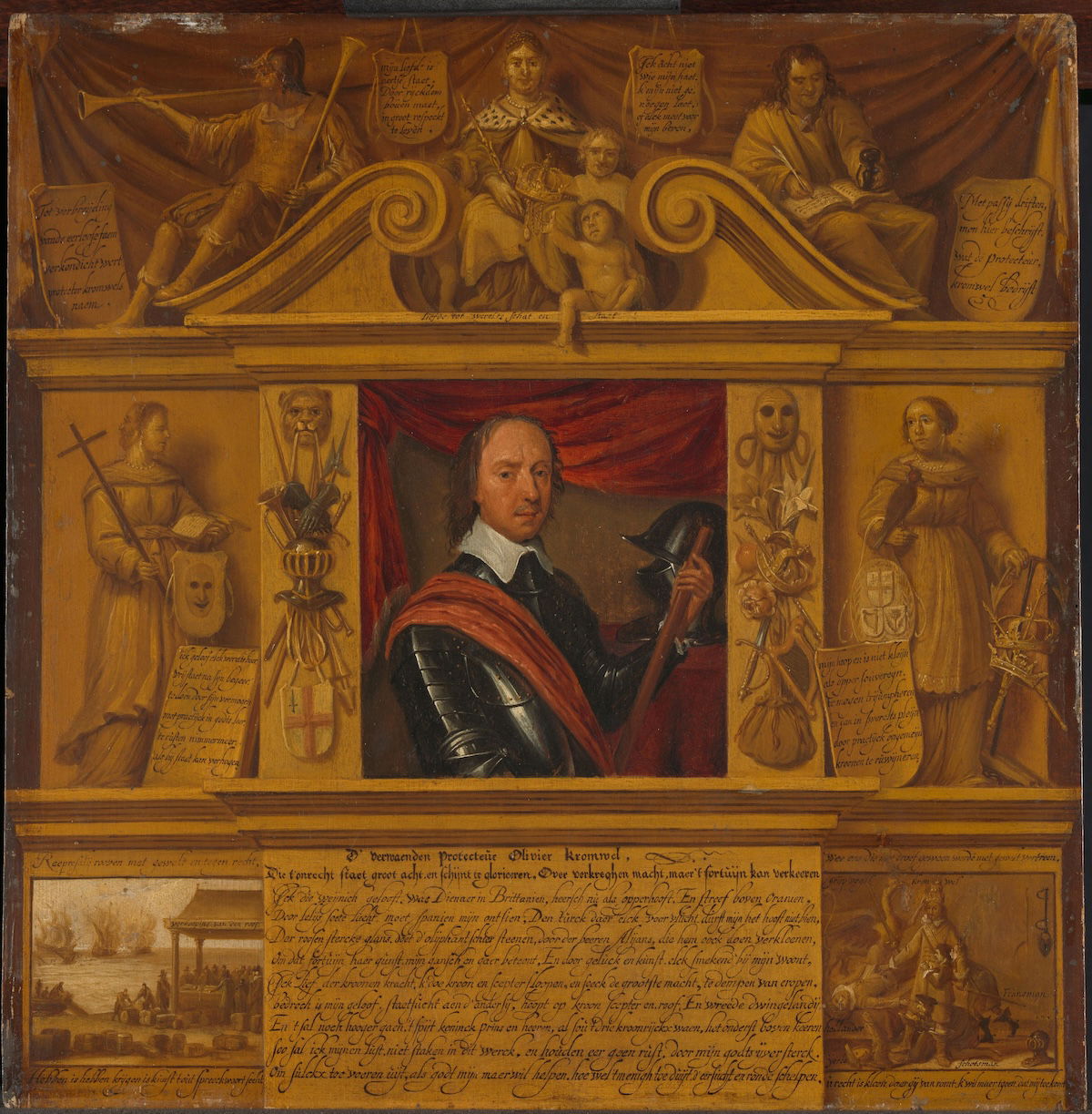 Portrait of Oliver Cromwell, unknown artist, c. 1650. Rijksmuseum. Public Domain. Portrait of Oliver Cromwell, unknown artist, c. 1650. Rijksmuseum. Public Domain.